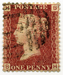 220px-Stamp UK Penny Red pl148